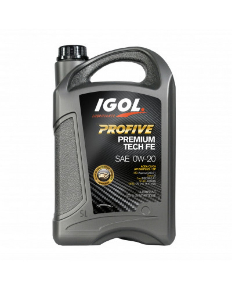 Huile moteur, 0W20, PROFIVE PREMIUM TECH FE, 5 L - Igol | Mongrossisteauto.com
