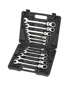 Clé mixte, clé mixte à cliquet articulée, 8 à 19mm,  x12 - STILKER