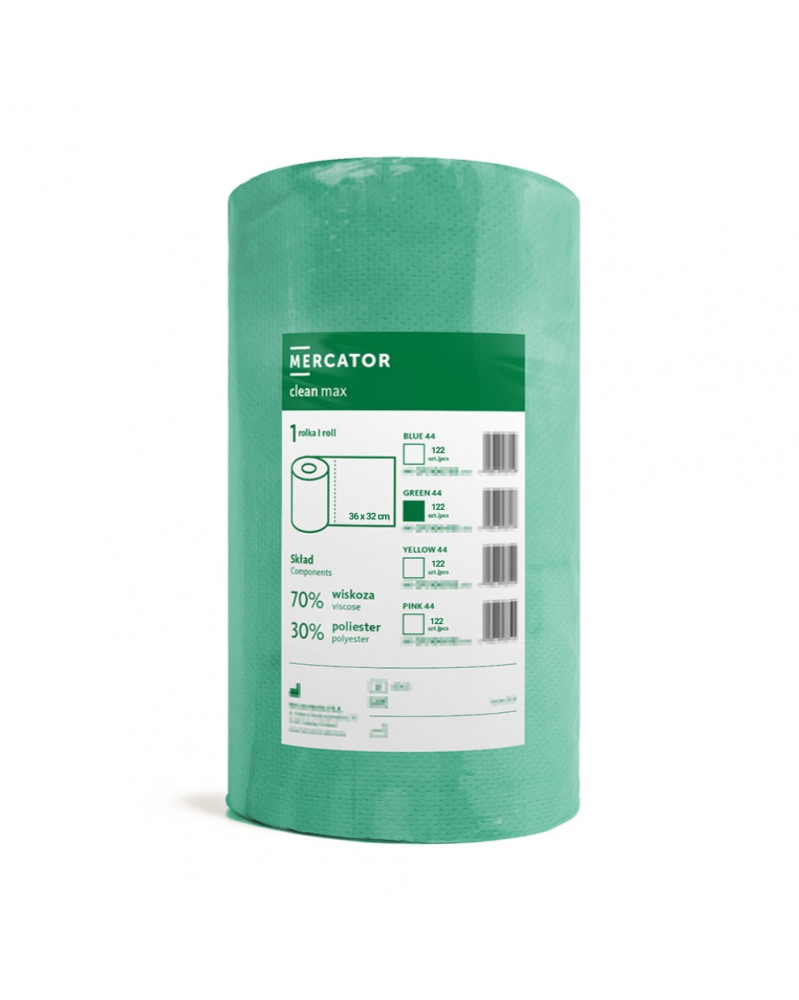 Rouleau nettoyant professionnel, vert, 44m 122 feuilles – Mercator | Mongrossisteauto.com