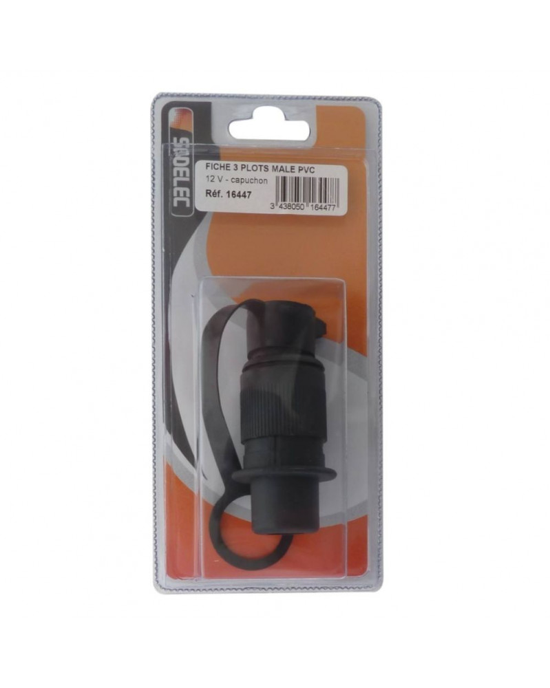 Fiche électrique mâle, connecteur 3 broches – Sodise | Mongrossisteauto.com