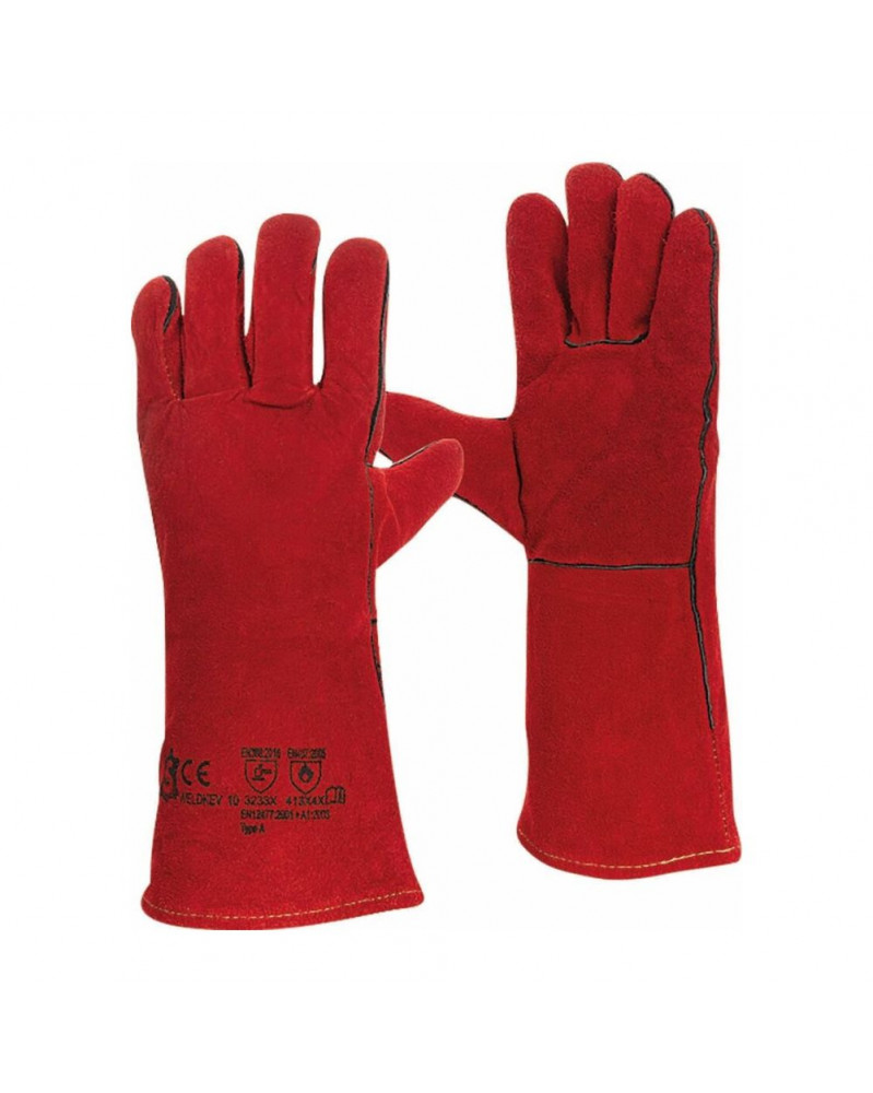 Gant soudeur, croute-double, rouge  - Sodise | Mongrossisteauto.com