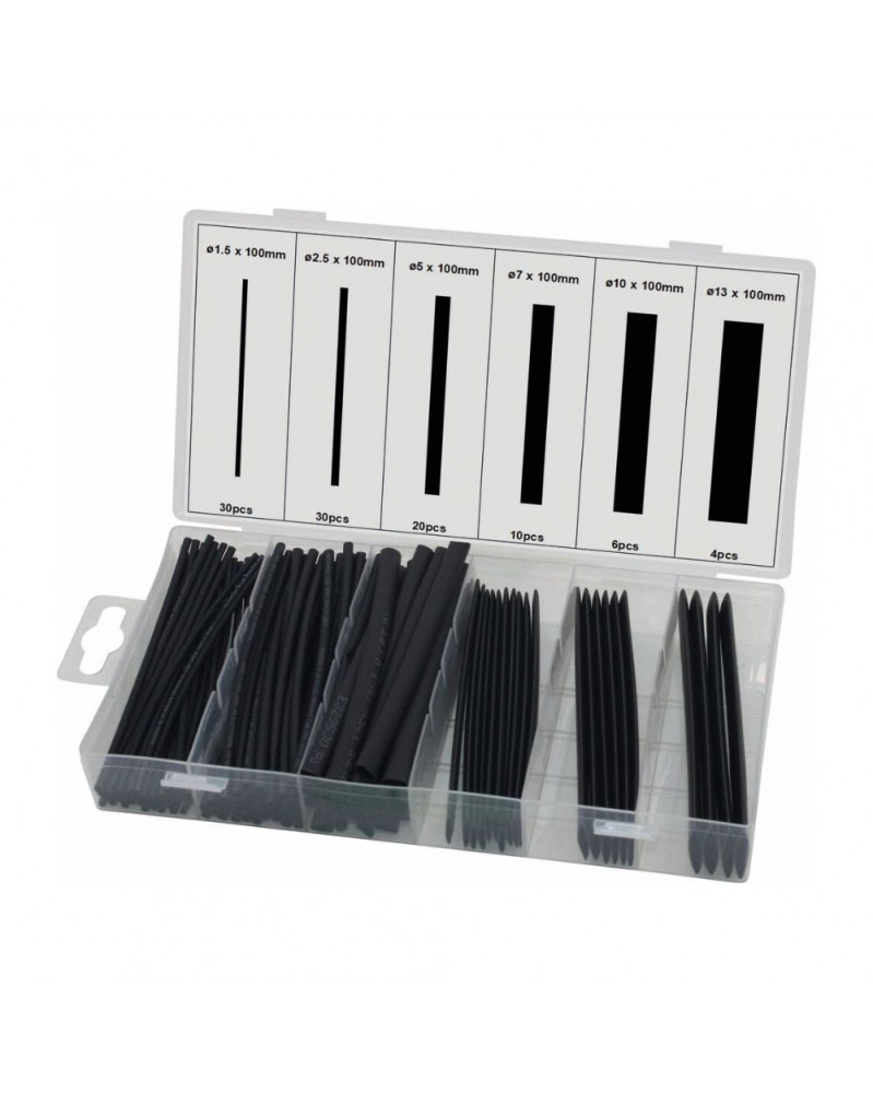 Thermorétractables, noires, 100mm, 100 gaines- Sodise | Mongrossisteauto.com