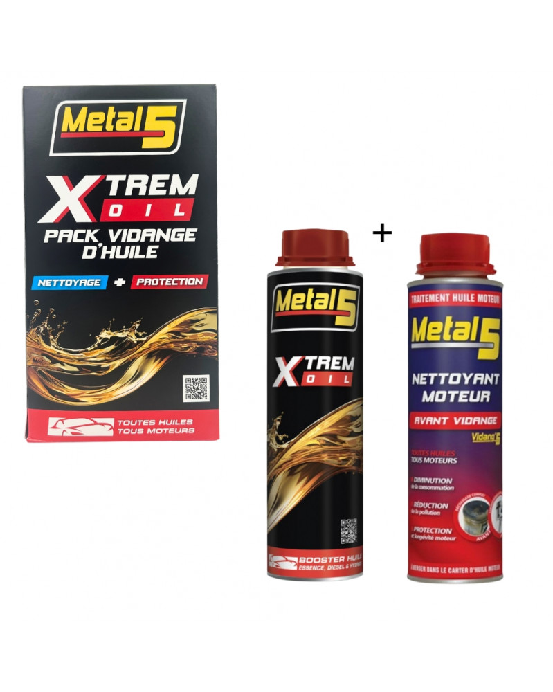 Traitement huile moteur​, pack nettoyage et protection, XTREM Oil - METAL 5  | Mongrossisteauto.com