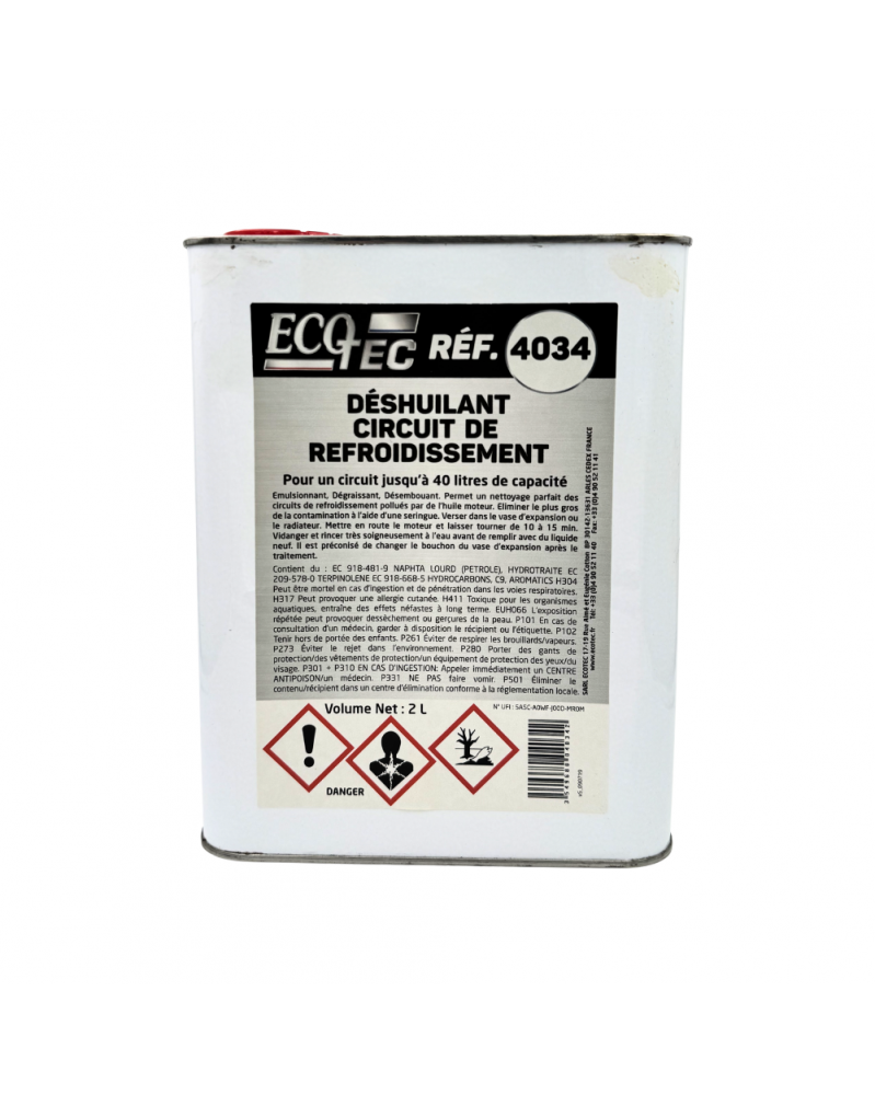 Déshuilant circuit de refroidissement, 2 litres - Ecotec | Mongrossisteauto.com