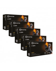 Lot de 5 boites Gants nitrile, noir, taille XL, x50 - Mercator | Mongrossisteauto.com