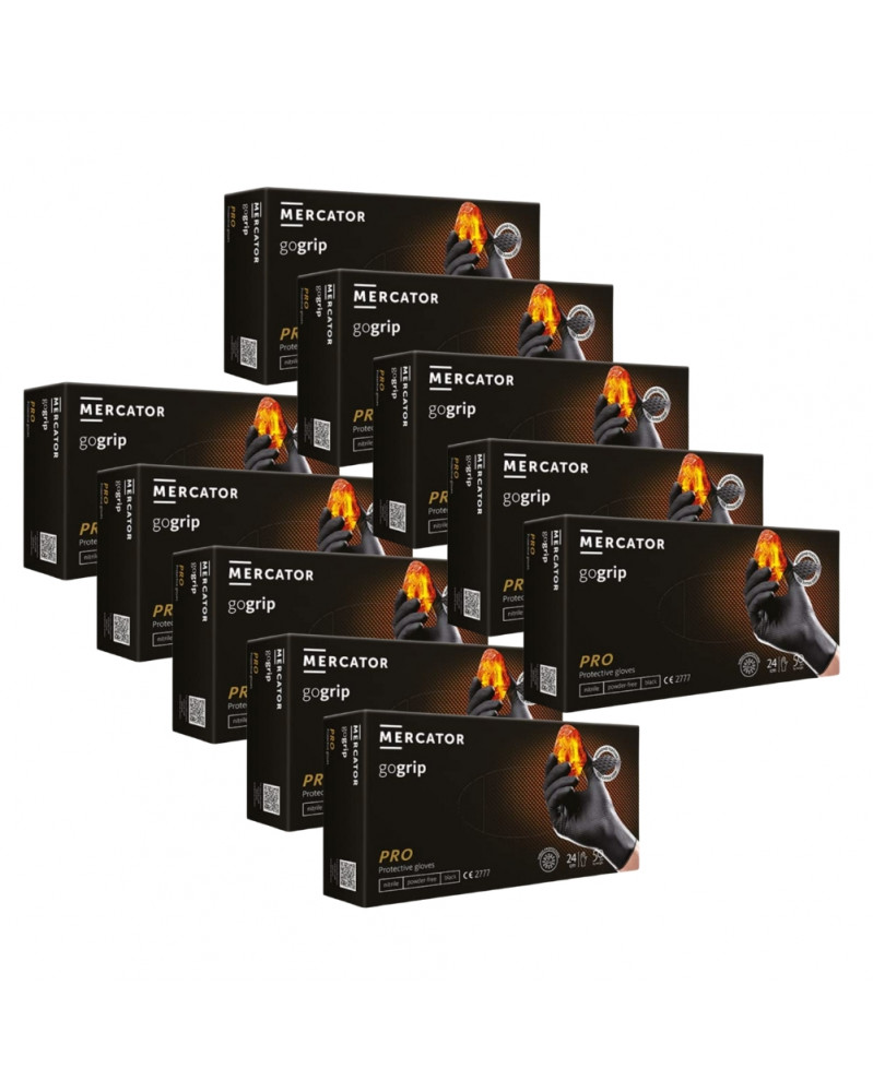 Lot de 15 boites Gants nitrile, noir, taille XXL, x50 - Mercator | Mongrossisteauto.com
