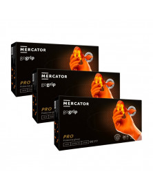 Lot de 3 boites Gants nitrile, taille XL, x50, orange - MERCATOR | Mongrossisteauto.com