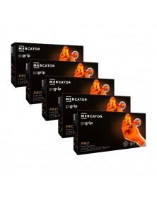 Lot de 5 boites Gants nitrile, taille XL, x50, orange - MERCATOR | Mongrossisteauto.com