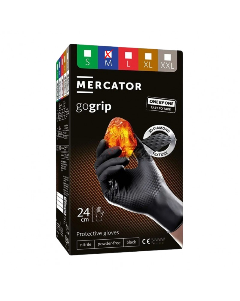 Gants nitrile, noir, taille M, x100 - Mercator | Mongrossisteauto.com