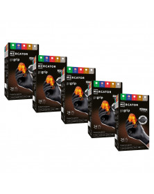 Lot de 5 boites Gants nitrile, noir, taille M, x100 - Mercator | Mongrossisteauto.com