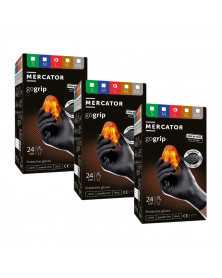 Lot de 3 boites Gants nitrile, noir, taille L, x100 - Mercator | Mongrossisteauto.com