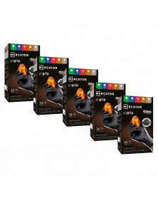Lot de 5 boites Gants nitrile, noir, taille L, x100 - Mercator | Mongrossisteauto.com