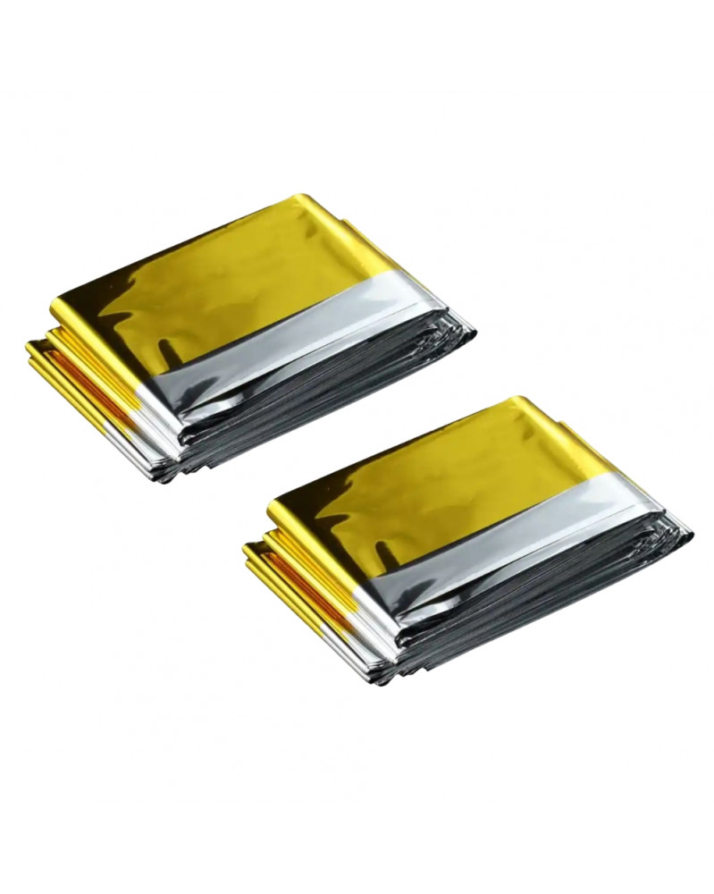 Lot de 2 Couvertures de survie, 160x120, norme CE Mercator | Mongrossisteauto.com
