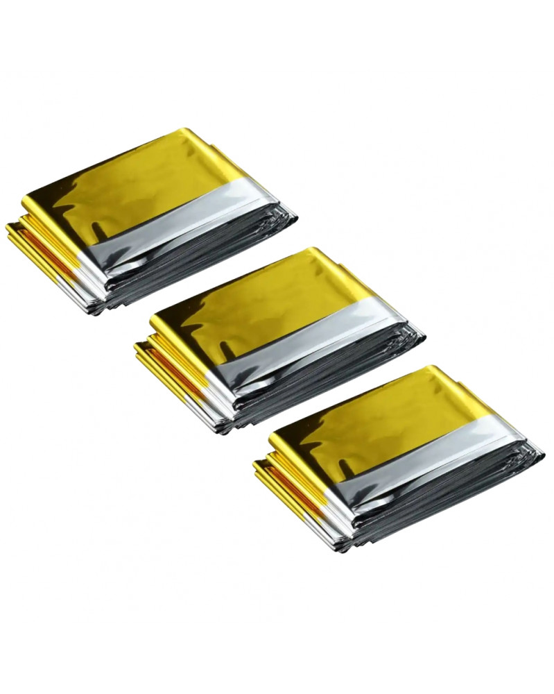 Lot de 3 Couvertures de survie, 160x120, norme CE Mercator | Mongrossisteauto.com