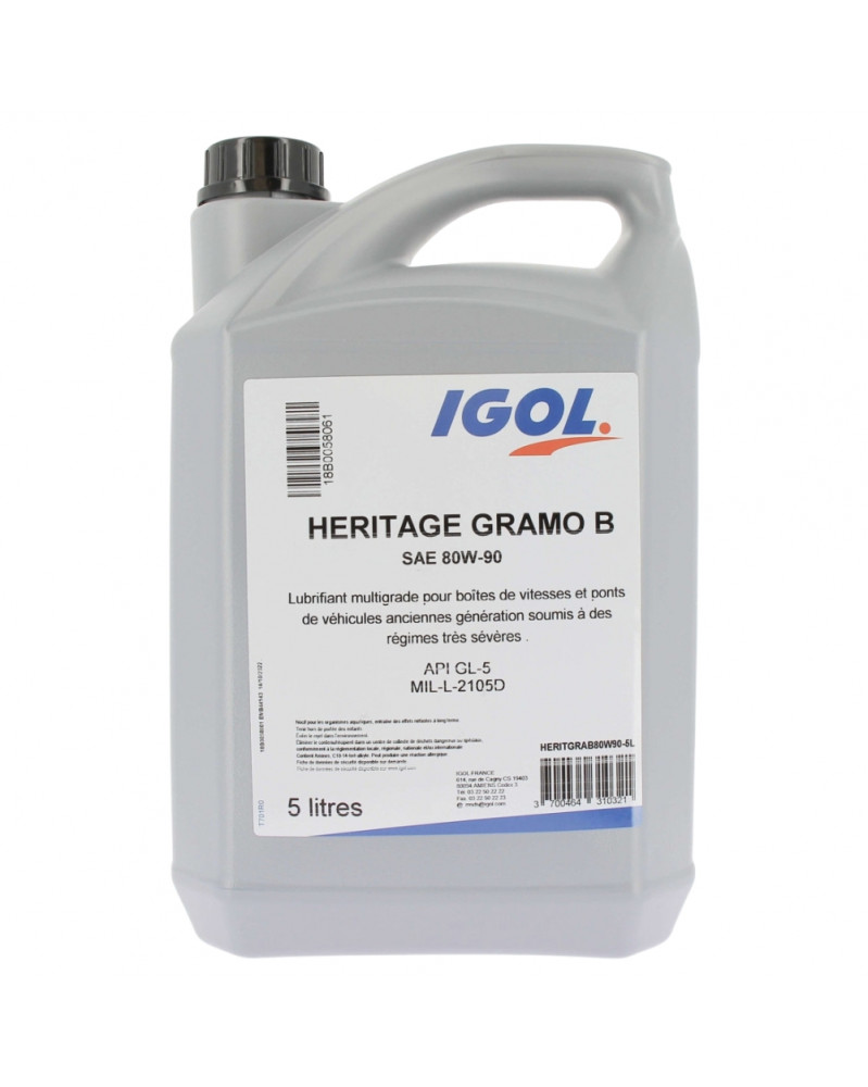 Huile 80W90, boîte de vitesses et ponts, 5L - IGOL | Mongrossisteauto.com