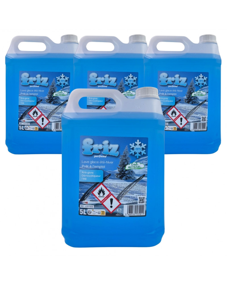 Lot de 4 Lave-glace voiture, été hiver, -15°C, 5L - Diframa | Mongrossisteauto.com