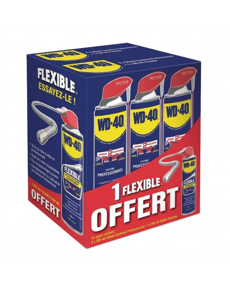 Pack dégrippant multi usages, 5x500ml + 1 flexible 400ml – WD-40 | Mongrossisteauto.com