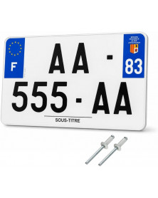 Plaque immatriculation moto, plexiglas, Homologuée - Mon Grossiste Auto
