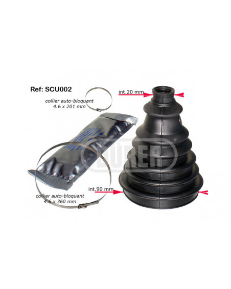 Soufflet De Cardan Universel 60-100 Mm - Protection Joints Homocinétiques Avec Graisse Et Colliers Inox