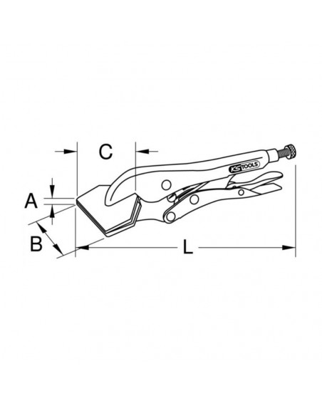 Pince Étau à Mâchoires Extra-Plates KS TOOLS 115.1077 - Longueur 245 Mm