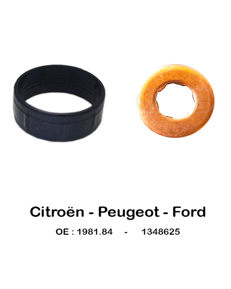 Kit joint d'injecteur 2 pièces 1,4 HDI PSA Ford Siemens 1981.84 -1348625 - 3RG Kit joint d'injecteur 2 pièces 1,4 HDI PSA Ford Siemens 1981.84 -1348625 - 3RG
