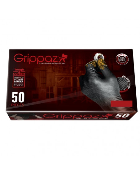 Gants Nitrile Noirs Taille M X50 Grippaz Mongrossisteauto