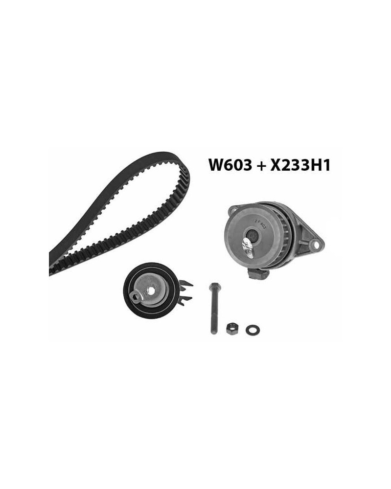Pompe à eau + kit de courroie de distribution MGA Ref : 603K1 adaptable VAG | Mongrossisteauto.com