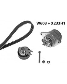 Pompe à eau + kit de courroie de distribution MGA Ref : 603K1 adaptable VAG | Mongrossisteauto.com