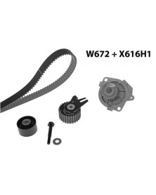 Pompe à eau + kit de courroie de distribution MGA Ref : 672K4 adaptable STELLANTIS | Mongrossisteauto.com