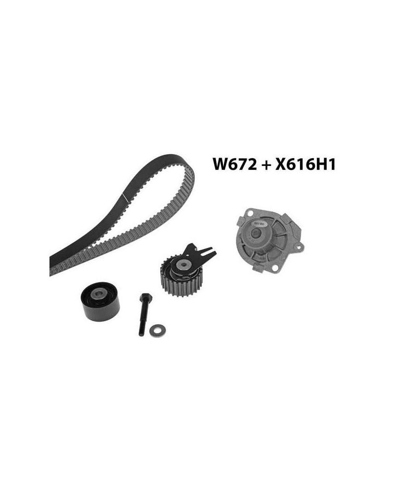 Pompe à eau + kit de courroie de distribution MGA Ref : 672K4 adaptable STELLANTIS | Mongrossisteauto.com