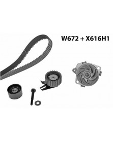 Pompe à eau + kit de courroie de distribution MGA Ref : 672K4 adaptable STELLANTIS | Mongrossisteauto.com