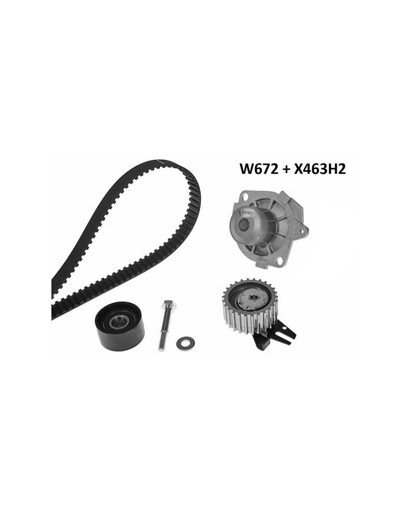 Pompe à eau + kit de courroie de distribution MGA Ref : 672K5 adaptable STELLANTIS | Mongrossisteauto.com