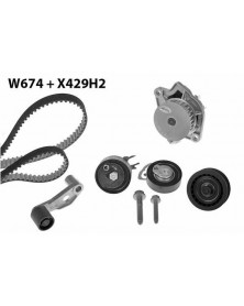 Pompe à eau + kit de courroie de distribution MGA Ref : 674K2 adaptable VAG | Mongrossisteauto.com