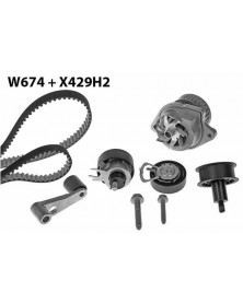 Pompe à eau + kit de courroie de distribution MGA Ref : 674K2 adaptable VAG | Mongrossisteauto.com