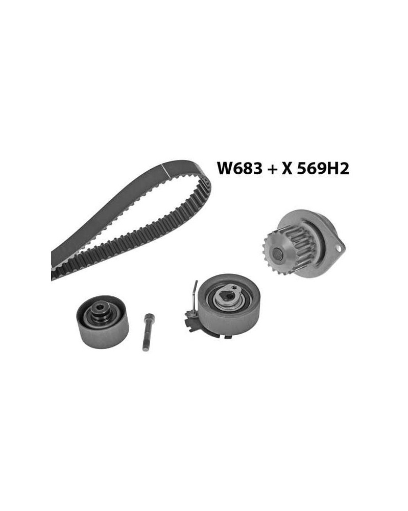 Pompe à eau + kit de courroie de distribution MGA Ref : 683K2 adaptable PSA | Mongrossisteauto.com