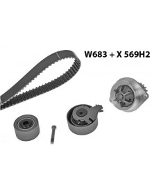 Pompe à eau + kit de courroie de distribution MGA Ref : 683K2 adaptable PSA | Mongrossisteauto.com