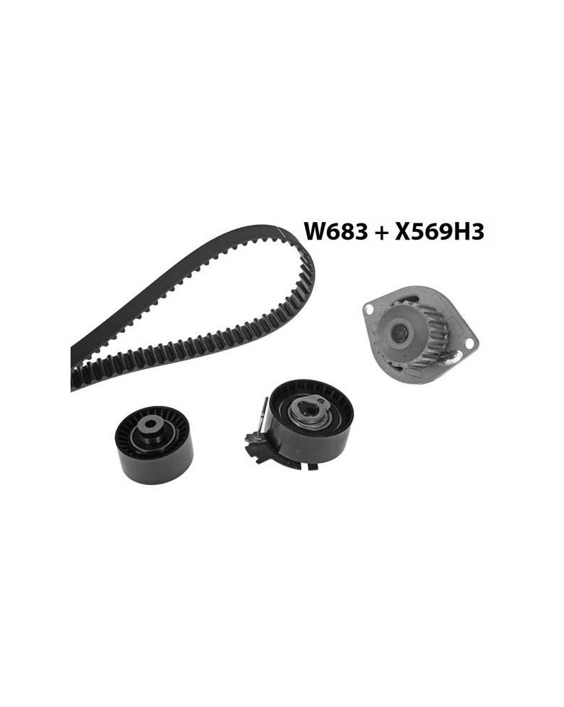 Pompe à eau + kit de courroie de distribution MGA Ref : 683K3 adaptable PSA | Mongrossisteauto.com