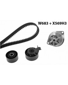 Pompe à eau + kit de courroie de distribution MGA Ref : 683K3 adaptable PSA | Mongrossisteauto.com