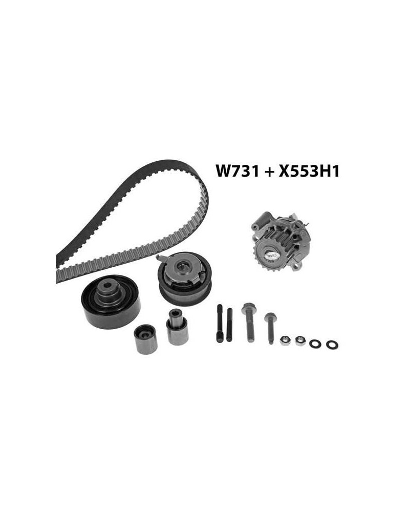 Pompe à eau + kit de courroie de distribution MGA Ref : 731K2 adaptable VAG | Mongrossisteauto.com