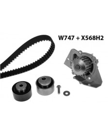Pompe à eau + kit de courroie de distribution MGA Ref : 747K3 adaptable STELLANTIS | Mongrossisteauto.com