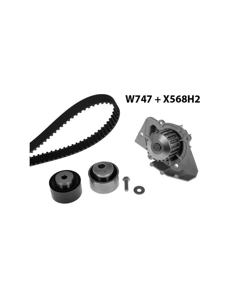 Pompe à eau + kit de courroie de distribution MGA Ref : 747K3 adaptable STELLANTIS | Mongrossisteauto.com