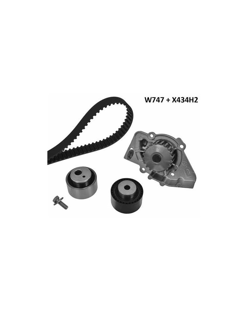 Pompe à eau + kit de courroie de distribution MGA Ref : 747K4 adaptable STELLANTIS | Mongrossisteauto.com