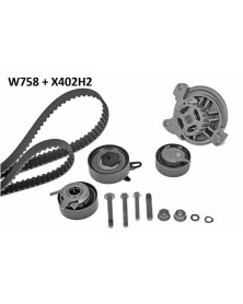 Pompe à eau + kit de courroie de distribution MGA Ref : 758K1 adaptable VAG | Mongrossisteauto.com