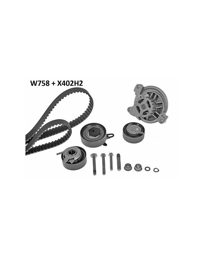 Pompe à eau + kit de courroie de distribution MGA Ref : 758K1 adaptable VAG | Mongrossisteauto.com