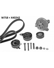 Pompe à eau + kit de courroie de distribution MGA Ref : 758K1 adaptable VAG | Mongrossisteauto.com
