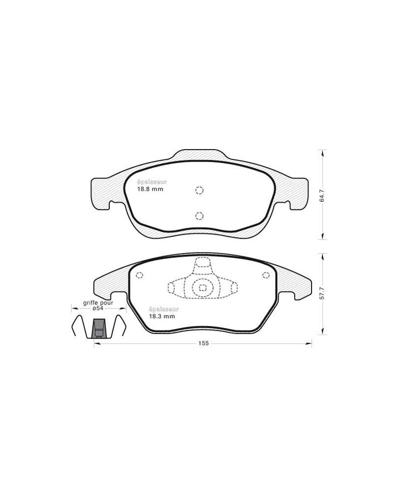 Kit de plaquettes de frein, frein à disque MGA 868 adaptable CITROËN PEUGEOT | Mongrossisteauto.com