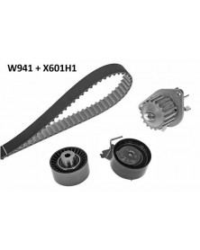 Pompe à eau + kit de courroie de distribution MGA Ref : 941K1 adaptable PEUGEOT CITROËN | Mongrossisteauto.com