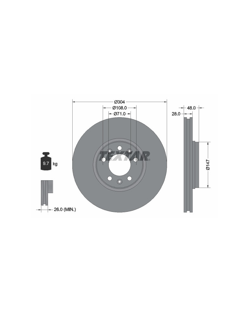 Vis De Disque De Frein AVANT TEXTAR - Référence Multiple (ex: 0009908502) - Pour Peugeot 206/207, DS7, Etc. - Torx Intérieur M6x1