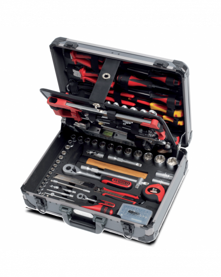 Mallette à Outils Complète FAMEX 755-58 – 164 Pièces Métriques – Boîte En Aluminium Résistante – Garantie 5 Ans