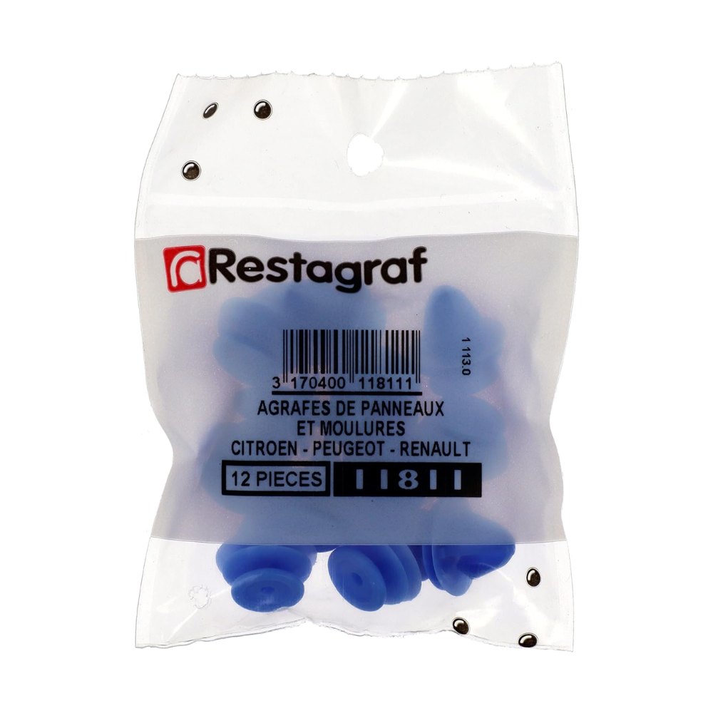Agrafes Pour Véhicules Peugeot Citroën Restagraf Ref: 270 - Sachet De 4 - Noir